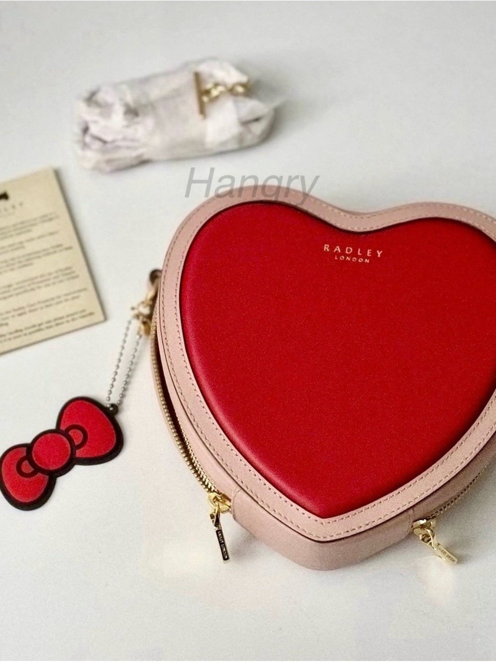Radley London Love Is In The Air Leather Zip Heart Crossbody Shoulder Bag Purse